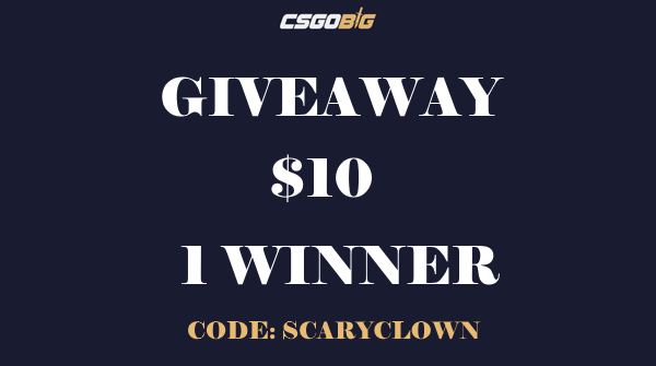 $10 Giveaway on csgobig.com   

Like &amp; Retweet to enter!

Use code: SCARYCLOWN  

Picks will be done via TwitterPicker, be in stream to see if you win! 
kick.com/scaryclown 

Good luck guys!