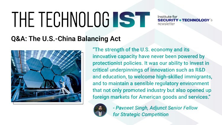IST_org's tweet photo. Don’t miss the latest edition of The TechnologIST! In this month’s newsletter, we interview #StrategicBalancingInitiative team members @philreiner, @ktontwitr, and Pavneet Singh on 🇺🇸🇨🇳 relations and the recent executive order on outbound investment.
https://t.co/YZARYMw3Db https://t.co/YyXsxKRwi5