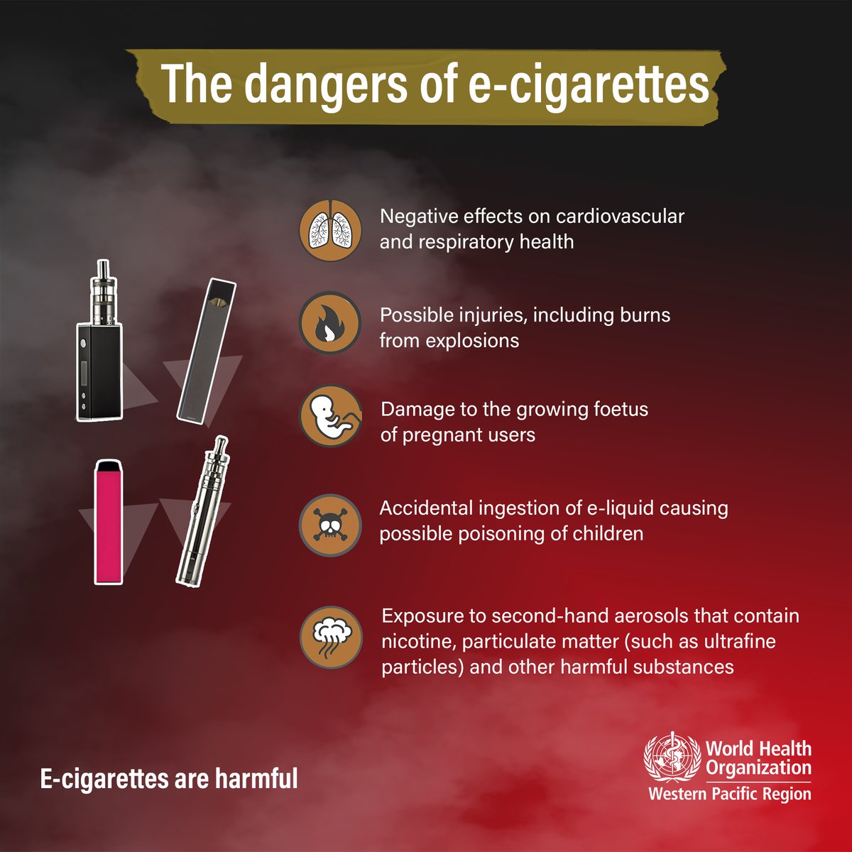 ❗E-cigarettes have negative health effects.

#CommitToQuit all forms of tobacco and cigarette use.
