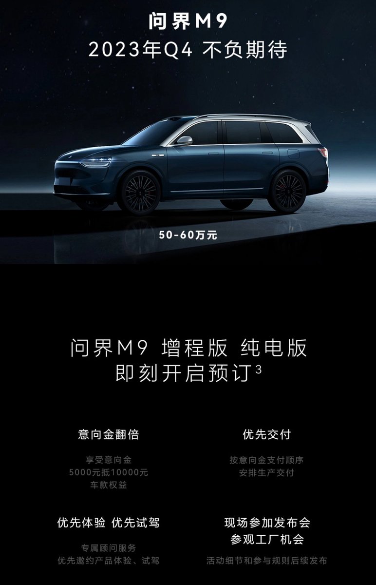 fabrizio_degni's tweet photo. I was aware of the #Huawei's #AITOM5 but I just discovered on #vmall a new model expected for the Q4 2023... in #China: the #AITOM9. An impressive 5.2m vehicle where #HarmonyOS4 and all the tech know-how of #Huawei seems stand out ๐
I wanna live in China ๐คญ
#automotive @autocar https://t.co/5WSxuXo2bS