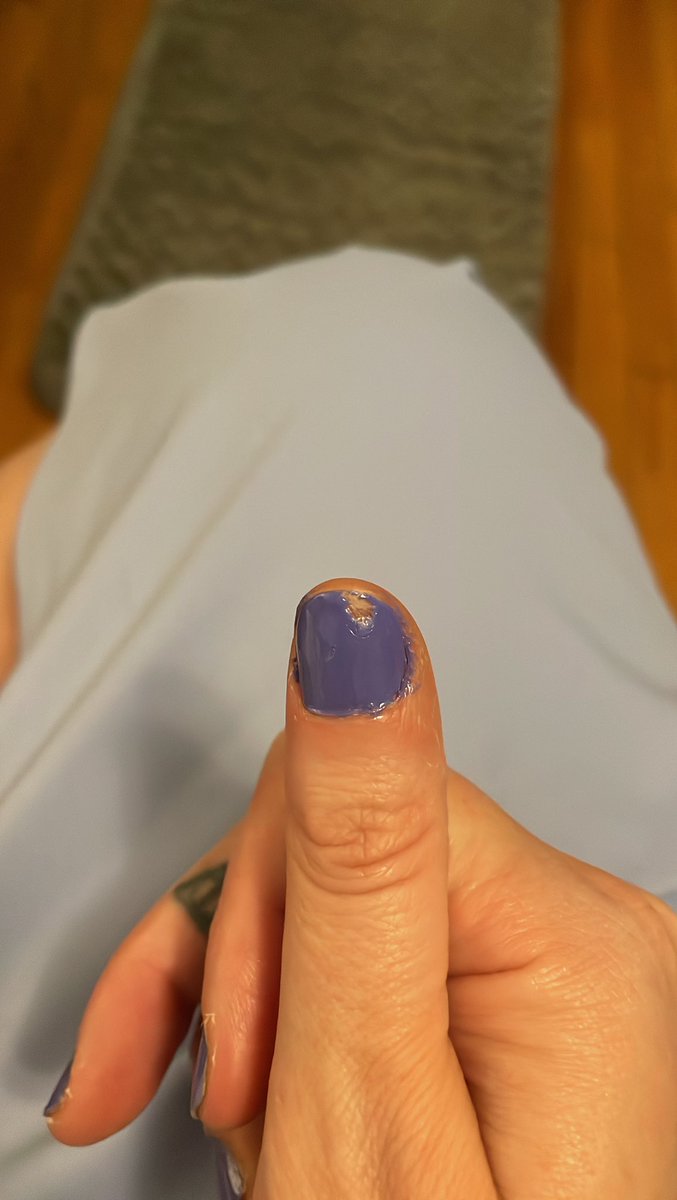 caitlinemalone's tweet photo. @theoliveandjune 2 hours with a fan to my nails and used your dry drops and look at that, I start getting ready for bed and destroyed because it wasn’t actually dry. So quick dry means… what exactly?!?! https://t.co/9SM8jXCNyC