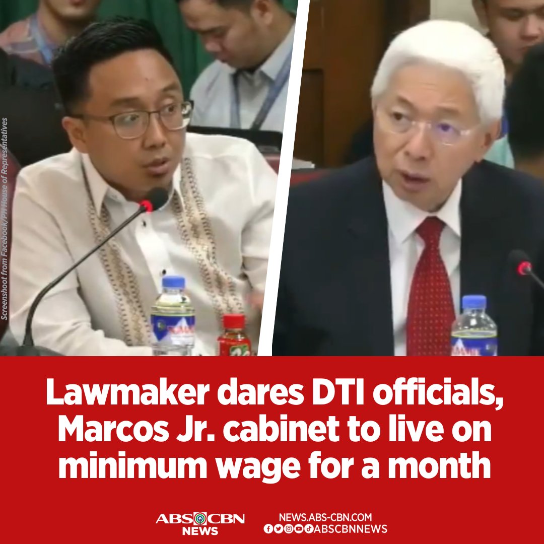 ABSCBNNews's tweet photo. "Detached" sa reyalidad ang pahayag ni DTI Sec. Alfredo Pascual na sapat na ang minimum wage para sa pamilyang may 5 miyembro, ani Kabataan Party-list Rep. Raoul Manuel. 

Buong ulat: https://t.co/M4lIBdySPE https://t.co/mBgxDTNQya
