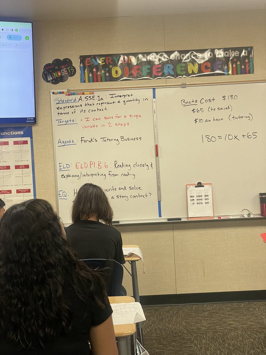 asnavarro2's tweet photo. Creating the best learning environment and having students share what they are learning is key for their success. #learningintentions #tier1 #PLC #math1 @visaliausd @VUSDESS @KirkShrum @MThompsonVUSD @Sarah_Ziessler https://t.co/mK4a5J5WUR