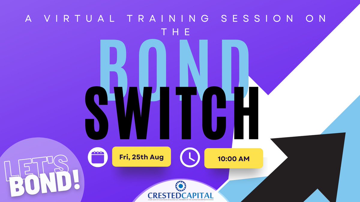 CrestedCapital's tweet photo. 📢We're starting soon! Join in at the link below to learn all about the #BondSwitch... #LetsBond
🗓️Friday, 25th August
⌚️10AM
📍https://t.co/w329rImoXj https://t.co/CTKaajbVrC