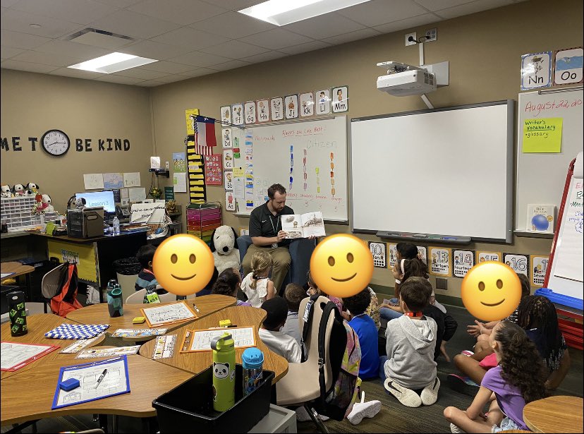 JulieAnnCaron14's tweet photo. My 2nd graders loved it when our AP came in to read to them yesterday! You are welcome anytime! π§‘π @JedBoggs #CECheetahs #readyforthenextphase https://t.co/Kx2rOYTTBA