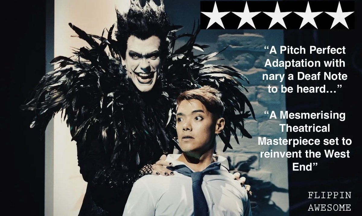 KevinWilsonPR's tweet photo. ⭐️⭐️⭐️⭐️⭐️ Death Note the Musical " "A Mesmerising Theatrical Masterpiece set to reinvent the West End. The casting choices for this production are nothing short of extraordinary." https://t.co/5jWHd8THjg https://t.co/wPIQqtvRO2