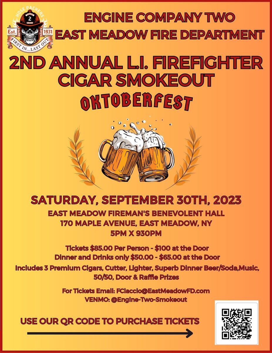 Ciaccio2Frank's tweet photo. Become a Sponsor for the best Cigar Event in the Long Island/NYC Area. Would you be willing to donate items for us to use as Raffle Prizes?  If so, email me at FCiaccio@EastMeadowFD.com for more info. https://t.co/PJv05xDwmW