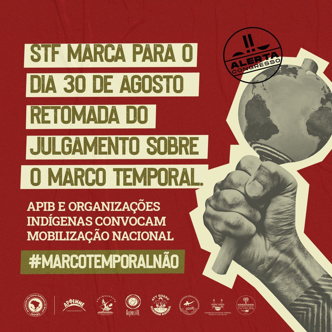Se junte a essa luta!

#MarcoTemporalNao 
#MarcoTemporalNão 
#PL2903Não