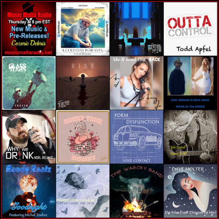 Coz is LIVE! #OnAirNow New Music by 
@Realryleemusic #FutureRadio @ApfelTodd @glassstarsband @forevermayfall @AmyJosMusic @JukeJohnson @NoelBolandMusic @KinFaux @VoidContact @johndartnell @MichalTowber @Dandelion_Charm #TheWarcryBand #DaveMolter 🎧🎧▶️musicmafiaradio.net