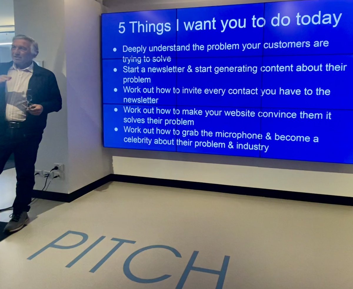 “Deeply understand the PROBLEM your Customers are tying to solve.”

Nobody cares about your product.

#Sales session by @Mikenicholls88 at @SydneyIncubate #INCUBATE #startOz #StartupAUS #BuyerEnablement #SalesEnablement #b2bSales #b2cSales #Newsletter #marketing #EmailNewsletter