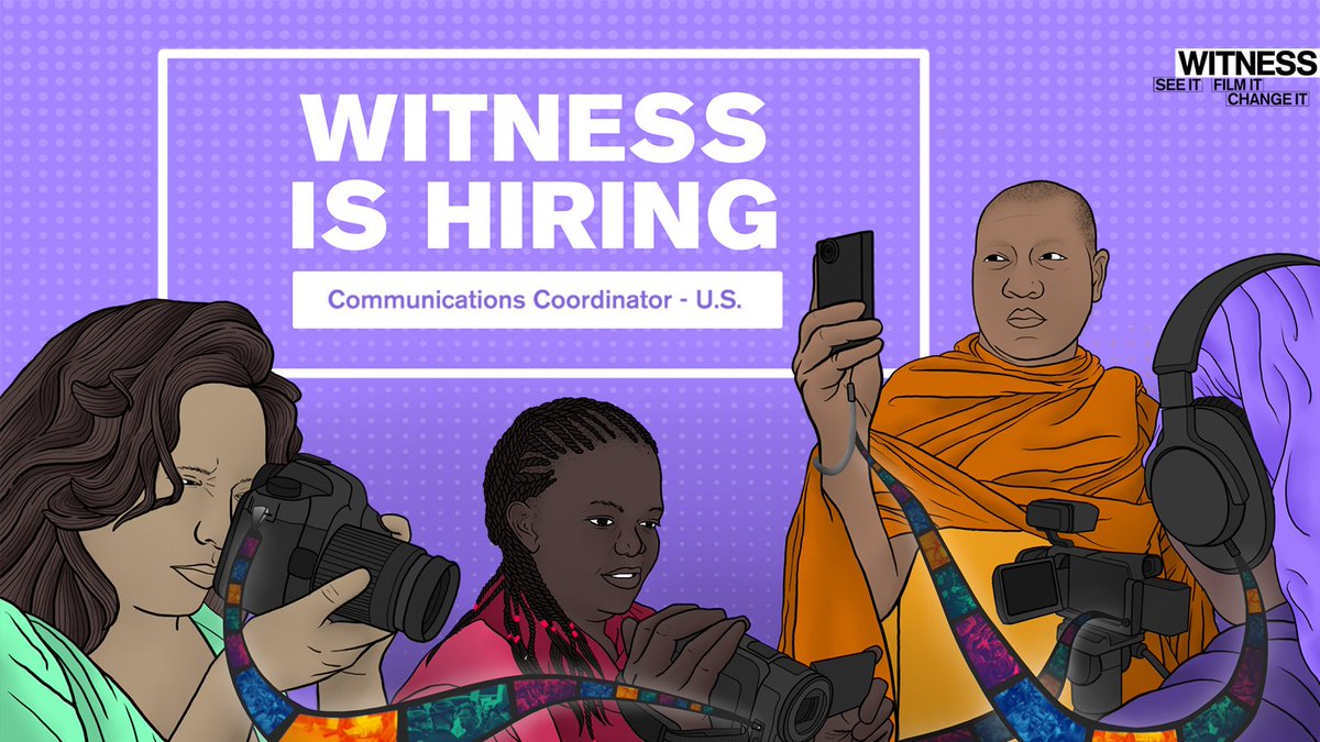 #WITNESShires #jobalerts @witnessorg_usa is hiring a #Communications Coordinator! Do you have the vision and skills to amplify our work through #SocialMedia, press, gatherings, and trainings? Apply now: witness.org/programmatic-c…