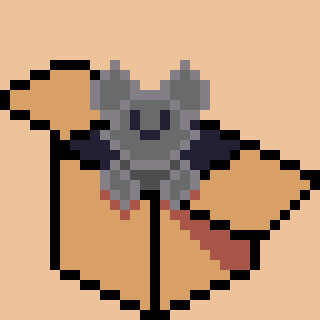 LunarSilverFox's tweet photo. #packaging for @Pixel_Dailies 
A happy boy in a new home. 
An attempt at making different outlines for different things.  Any feedback?
#pixel_dailies #pixelart #furry https://t.co/zP0pZfb7U2