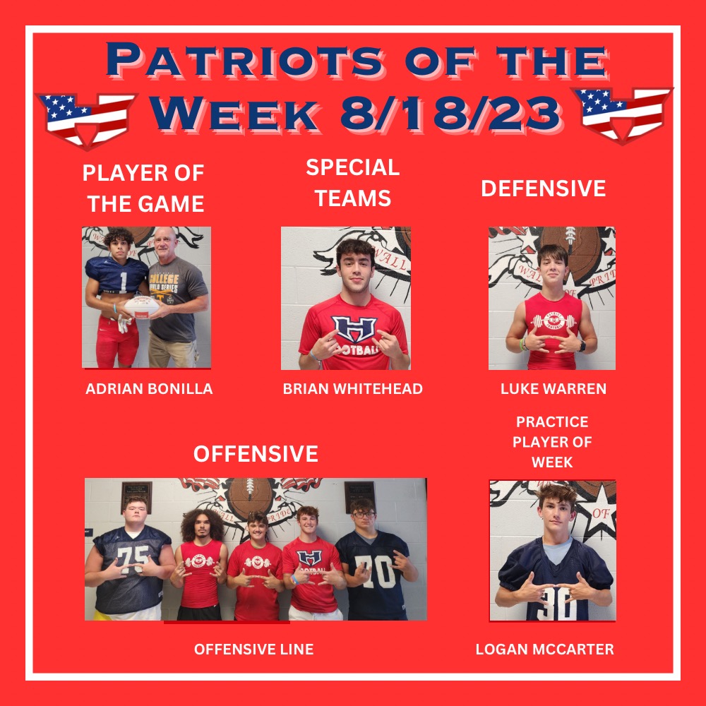 COACH_MURRAY34's tweet image. GREAT DAY! Friday was great! Here are our PATRIOT PLAYERS OF THE GAME, as well as PATRIOT PRACTICE PLAYER OF THE WEEK. You are all E.L.I.T.E and REPPED THE H!Special thanks to Tal Plumlee and Farm Bureau for sponsoring our PLAYER OF THE GAME!
#ELITE 
#REPTHEH
#1DOWN
@PFL_Sports