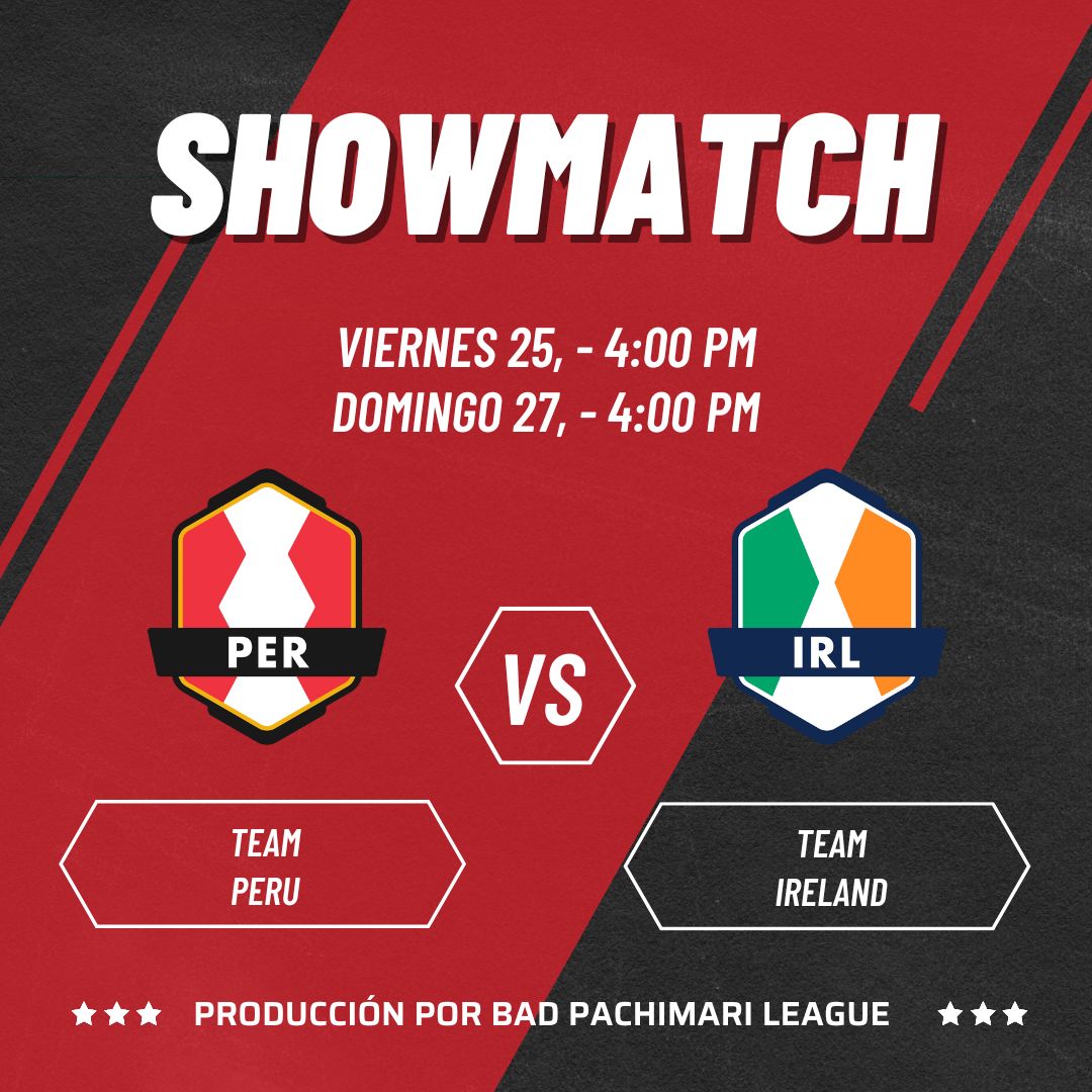 ¡Regresamos con un showmatch! La selección de Irlanda (<a href="/TeamIrelandOW/">Team Ireland 🇮🇪 Celtic Wolfhounds</a>) nos ha retado a un encuentro para este viernes 25 y Domingo 27, a las 4pm.

#esports #owwc