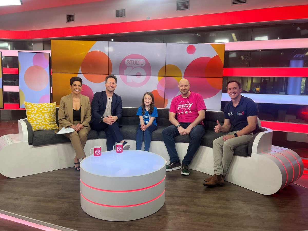 Daughters & Dads Active and Empowered (@daughterdad_au) on Twitter photo What an amazing opportunity to be on national television showcasing our <a href="/DaughterDad_AU/">Daughters & Dads Active and Empowered</a> programs with our superstar alumni Mia & Rob 🌟📺 and Prof <a href="/philmorgo/">Prof Philip Morgan</a>
Tune in with @studio10au hosts <a href="/TristanMacManus/">Tristan MacManus</a> & <a href="/NareldaJacobs10/">Narelda Jacobs</a> from 51:34 here: rb.gy/f6oqg What an amazing opportunity to be on national television showcasing our <a href="/DaughterDad_AU/">Daughters & Dads Active and Empowered</a> programs with our superstar alumni Mia & Rob 🌟📺 and Prof <a href="/philmorgo/">Prof Philip Morgan</a>
Tune in with @studio10au hosts <a href="/TristanMacManus/">Tristan MacManus</a> & <a href="/NareldaJacobs10/">Narelda Jacobs</a> from 51:34 here: rb.gy/f6oqg
