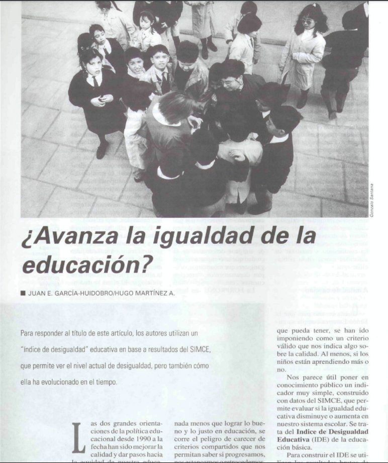 Tuve el honor de trabajar con el  Premio Nacional de Educación 2023, Juan Eduardo García Huidobro. Publicamos el 07/1995 un trabajo sobre la desigualdad en educación que permitió medir impacto de políticas educativas. Felicitaciones profesor!!! #PremioNacional
