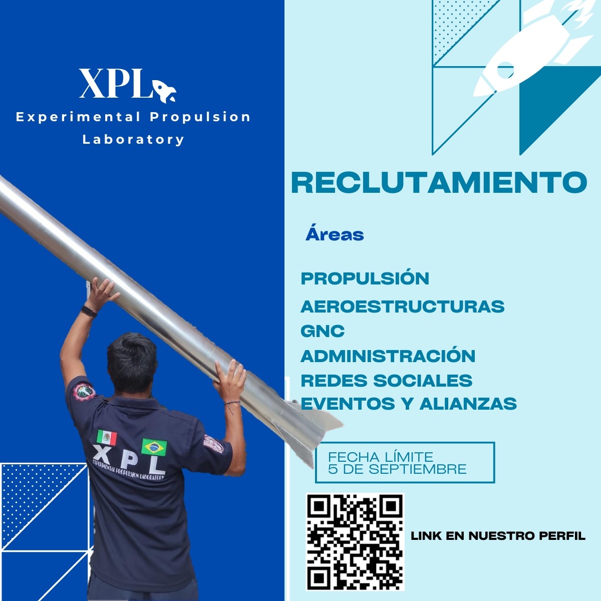 Iniciamos nuestro RECLUTAMIENTO, forma parte de nuestro equipo, estamos buscando talento como el tuyo.
🔸Link en nuestro perfil y nuestras historias
 📆 Fecha límite: 5 de septiembre
🚀Link: forms.gle/1qqGFM2rCou6nZ…