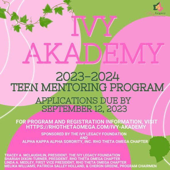 For more information and registration details please visit rhothetaomega.com/IVY-AKAdemy #mentorship #mentoring #ivyacademy