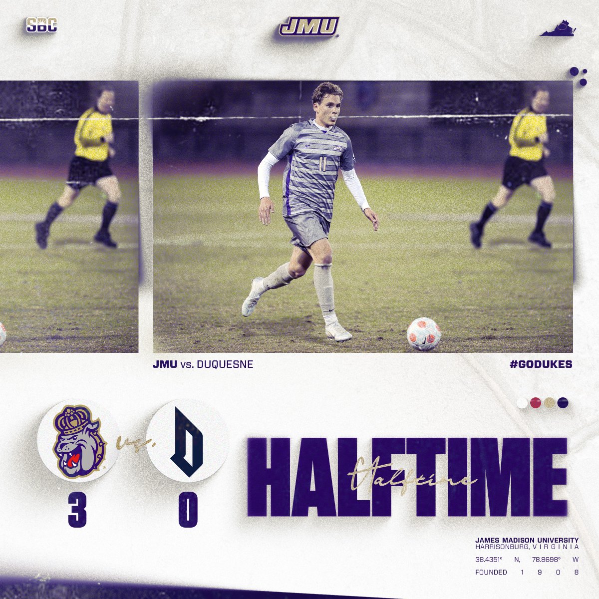 HALF | Well that was a fun half. Still another 45 minutes to play. #GoDukes