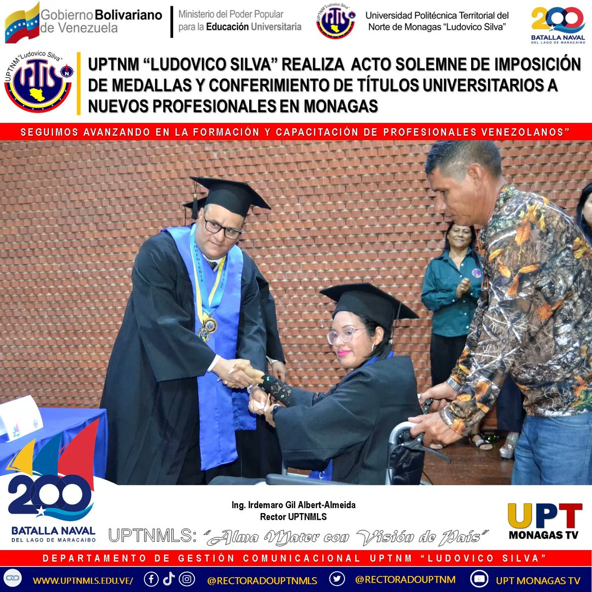 RECTORADOUPTNM's tweet photo. #24Ago| ¡𝐄𝐒𝐓𝐀𝐌𝐎𝐒 𝐌𝐔𝐘 𝐂𝐎𝐍𝐓𝐄𝐍𝐓𝐎𝐒!🎉🎓
Nuestra Alma Mater egresa nuevos profesionales para la Patria. Su dedicación y esfuerzo han dado frutos y ahora son ejemplo para todos. ¡Felicidades por este importante logro!🎉🥳🎖️
#VenezuelaEsBRICS #ActoDeGradoUPTNMLS2023 https://t.co/Cd3hpGTBBn