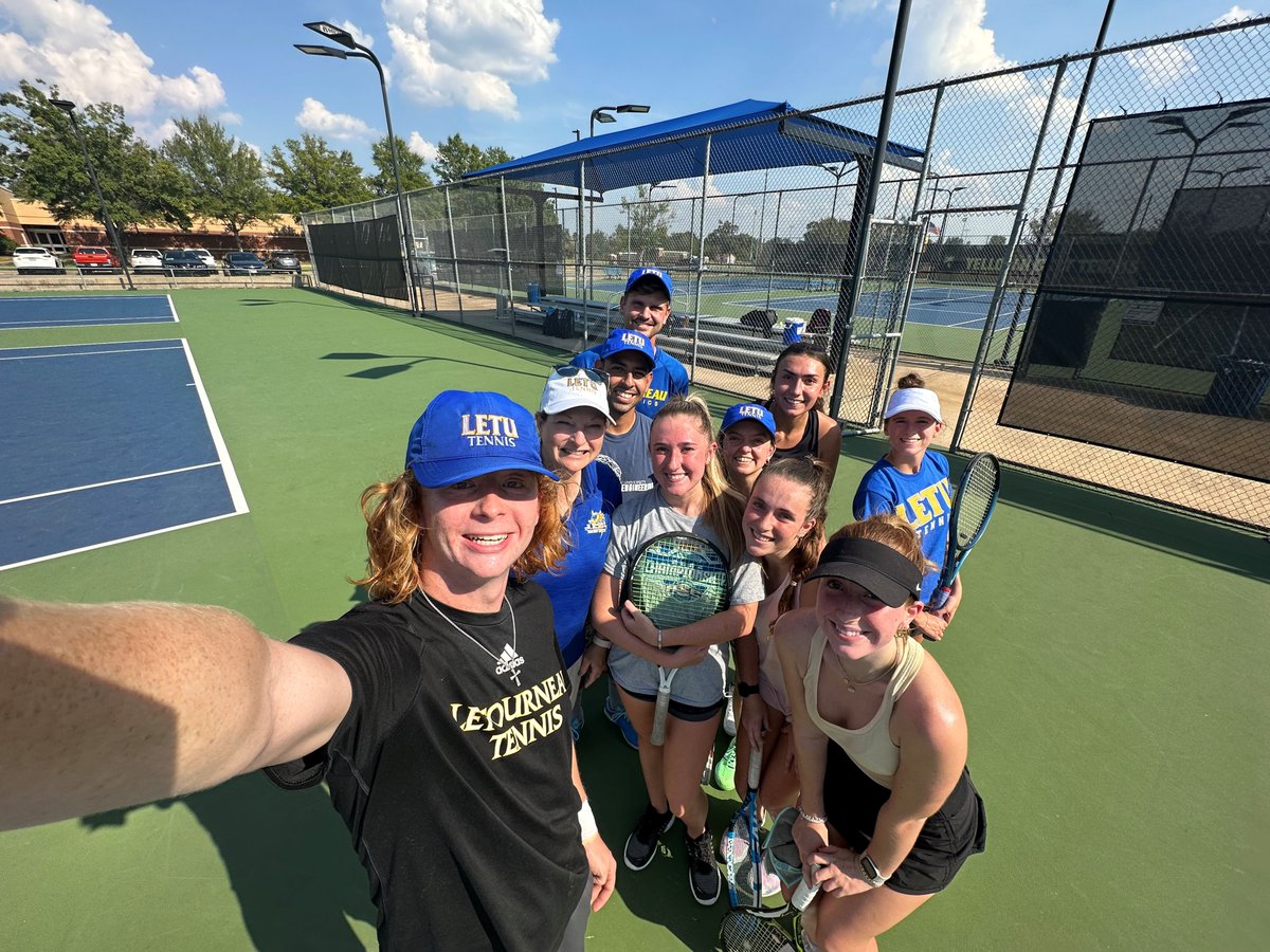 It's A New Season! Small group practices today to get started. It was amazing. And hot! #LETUTennis #WeAreCollegeTennis #LETUBuilt