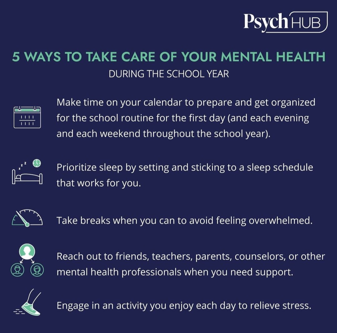 Hey Cougars,
As we end our 2nd week of school, it's never too early to take care of you & your mental health. 💙 @ConantCougars @PsychHub