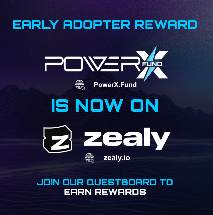 🚀 Introducing the #PowerX #Fund Early Adopters Reward Program

💎 Reward Pool: 6M PowerX Tokens
🤝 3,000 #EarlyAdopters will share this pool based on active #engagement &amp; ranks in social #tasks 

zealy.io/c/powerxfund

#Zealy #ZealyTask #Rewards #Web3 #Incubation #Governance