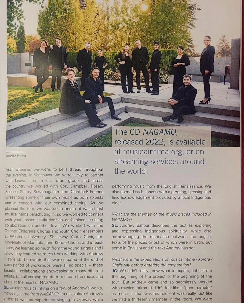 InukSoprano's tweet photo. International Choral Magazine's piece about the magnificent #NAGAMO project, musica intima, Andrew Balfour & the performance we shared with @shallawaynl
Kellie Walsh #NLDeafChoir #Ullugiagâtsuk #AnnieCorrigan #AtlanticStringQuartet #Legacy #Avani #Connections #MMIWG2S https://t.co/7e6y1csz71