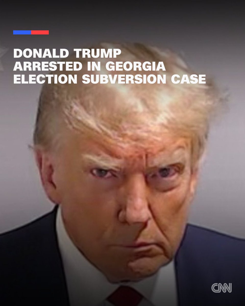 PopCrave's tweet photo. BREAKING: Donald Trump’s mugshot has been released by the Fulton County Sheriff’s Office. https://t.co/dRp05EFCvY
