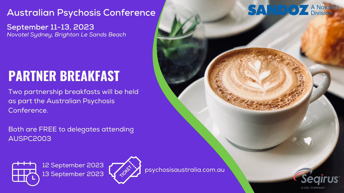 We have 2 breakfasts during #AUSPC2023. Be part of the conversations and build bridges between research, practice and lived experience. Register your attendance psychosisaustralia.com.au/partner-breakf… #AUSPC2023 #bethebridge