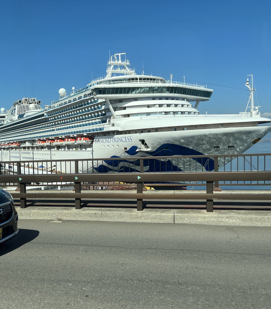おはようございます
連日暑すぎますよね🥵🥵
出勤途中に大きな船が🚢
diamond Princess号来航でした🚢
館内涼しいので涼みに来て下さい‼️
＃BAYはこだて
＃diamondPrincess