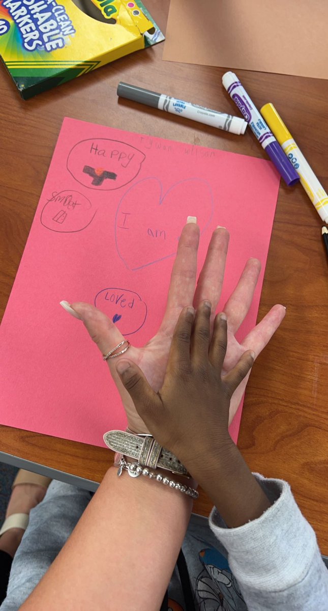 Sometimes, we need a reminder that these are just tiny humans figuring the world out as they go. One of my favies said to me today, “Ms. Jackson, let me see your hand.”  I had to snap a quick pic.