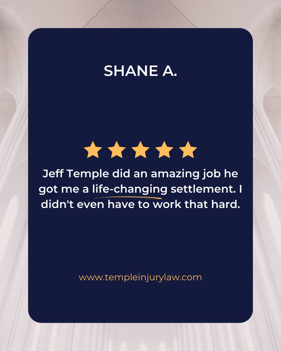 Another win for our client! Jeff Temple pulled through with a life-changing settlement, making the process seamless and stress-free. When expertise meets dedication, amazing things happen. 👏⚖️ #ClientTestimonial #PersonalInjuryLaw #SettlementSuccess

#lasvegas #lasvegasnevada