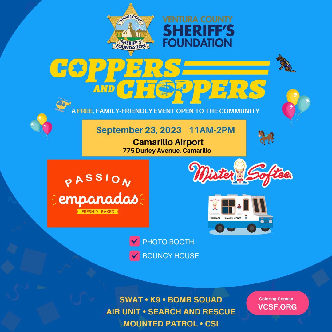 VCSheriffsFdn's tweet image. Coppers and Choppers #free family event