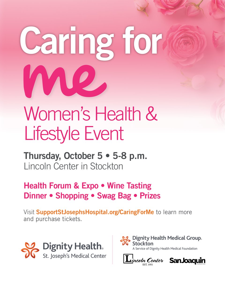 Save the date and prepare to say cheers to your health! St. Joseph’s Caring for Me event is back on October 5th in Lincoln Center! Get tickets for this fabulous women’s health and lifestyle event today at dignityhlth.org/44qeVHS.