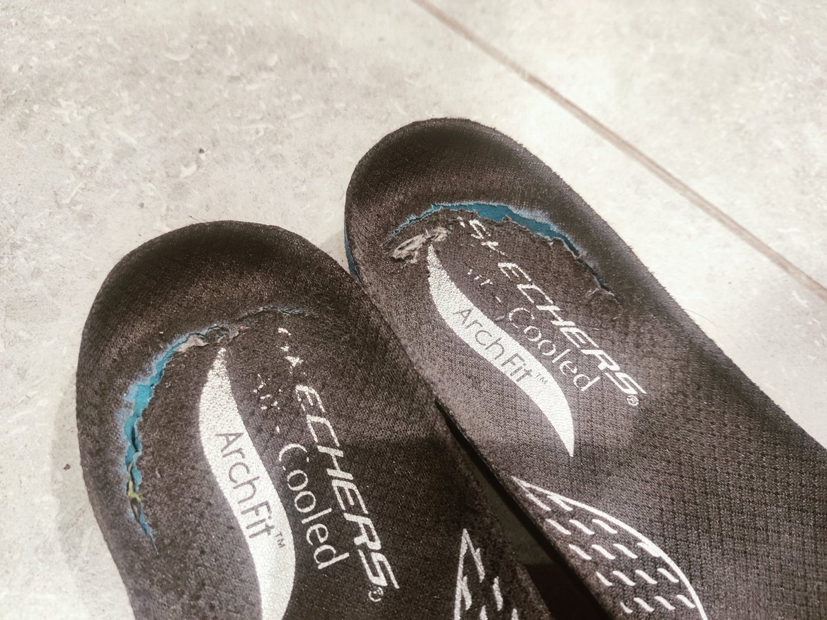 Ambad's tweet photo. @SkechersIndia 
 I have purchased shoes worth 12000 from company store 8 months back. See what happened &amp; received standard response that due to poor usage &amp; maintenance it happened. This is very unfortunate after paying such huge amount,  it gets tear off in such a short time. https://t.co/oSKNHaobm4