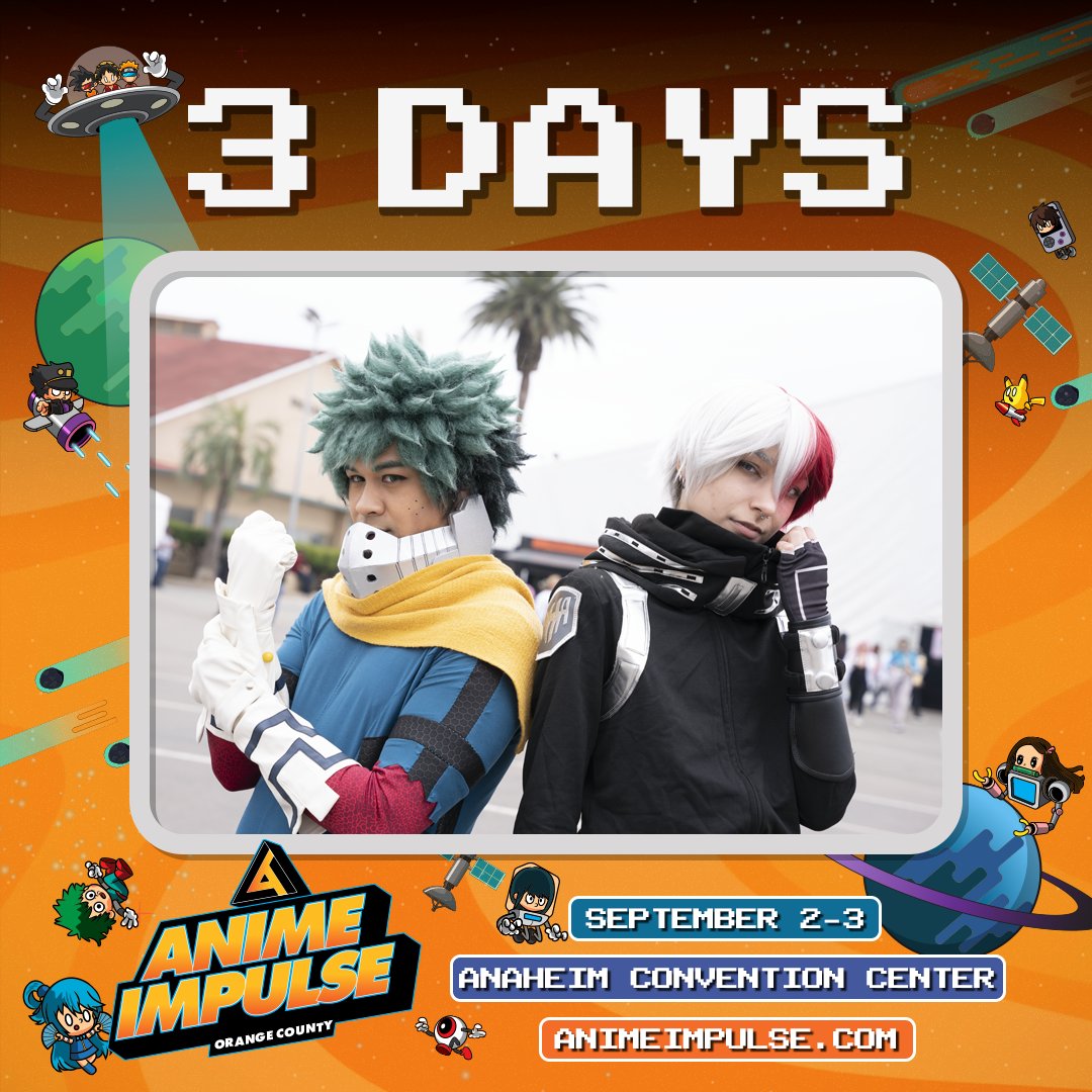 animeimpulse's tweet photo. 🎭THREE. MORE. DAYS 🎭

We’ve been loving all of your cosplay plans and prep and we can’t wait to see it in person at #ANIMEImpulseOC2023! 👗🤵🎭

What are you cosplaying?

🎟️: https://t.co/ZF2k1QWOl1 https://t.co/QhRTL9BJr9