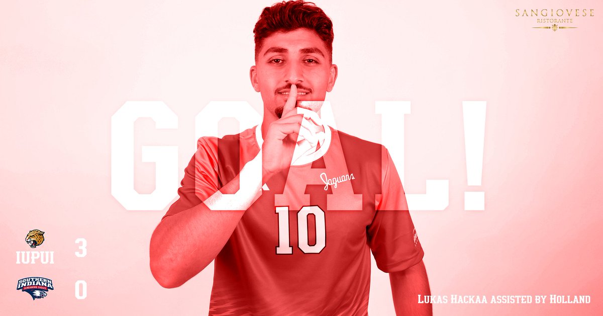 MSOC: Jaguars 3, USI 0 

Make it ✌️ for Lukas Hackaa! Spencer Holland provided the assist. 

#HLMSOC #LetsGoJags