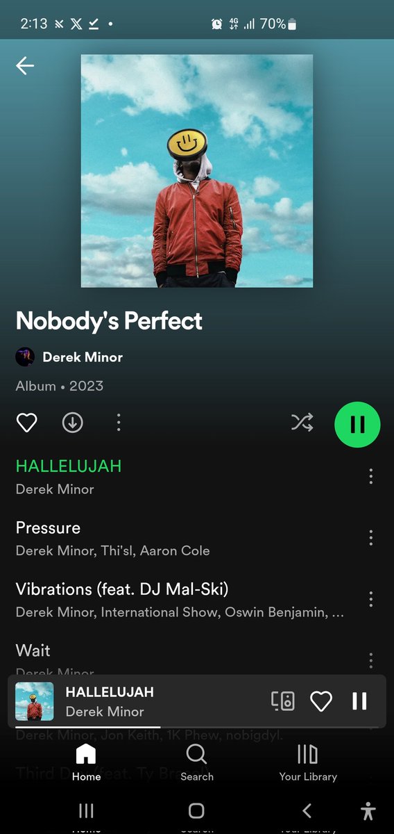 TebzSmith's tweet photo. 2AM I'm jamming to #Nobodyperfect by @thederekminor omo!!! HALLELUJAH, the intro is 🔥 🔥 🔥 https://t.co/g1lt5RrtsE