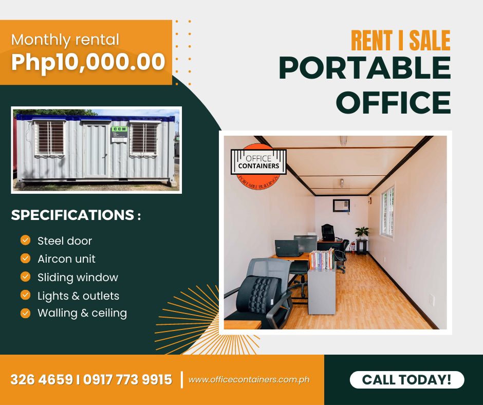 containers22's tweet photo. Office containers contribute to the overall efficiency and productivity of construction projects by providing a well-organized and functional office space.
We have available office container units📷
Contact us at 📷 326 4659 / 350 1610 / 📷 0917 773 9915 / 0910 818 1996 https://t.co/JdfMy6E1D3