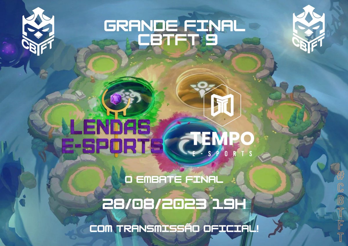 #CBTFT 🏆

A Grande Final está decidida!

<a href="/SportsLendas/">Lendas e-Sports #GoLeS</a> x <a href="/TempoTFT/">Tempo e-Sports</a> 

Em 4 dias: 28/08 - 19h!
Com transmissão oficial! Mais detalhes em breve.