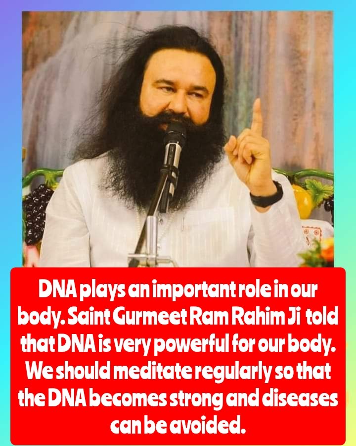 Pritpal77777's tweet photo. Saint Gurmeet Ram Rahim Ji explains that DNA can be strengthened with meditation. If a person practices meditation daily, he can easily defeat every disease by changing his DNA because DNA is the powerhouse of the body. #PowerfulDNA https://t.co/z3EcdVZISY