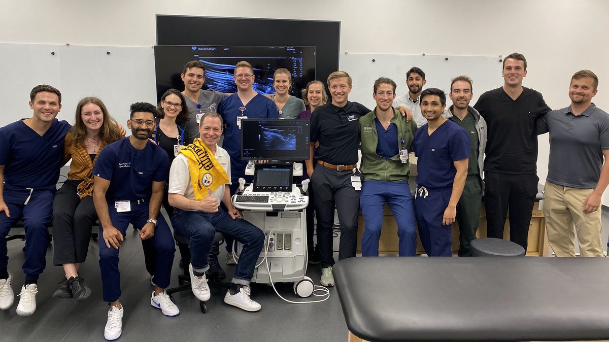 George Raum, DO (@georgeraumdo) on Twitter photo The absolute legend <a href="/chrisvisco/">Christopher Visco</a> stopped by our new Rehab Tower to teach us about nerve scans and the basics of the brachial plexus scan!
Thanks to our seniors <a href="/MEventovMD/">Michelle Eventov</a> <a href="/ecdamico/">Ella D’Amico, MD</a> <a href="/ConnorFultzMD/">Connor Fultz MD</a> and our own 🐐 in the making <a href="/DrRyanNuss/">Ryan Nussbaum, DO</a> for getting it together!
<a href="/UPMC_PMR/">UPMC PM&R</a> The absolute legend <a href="/chrisvisco/">Christopher Visco</a> stopped by our new Rehab Tower to teach us about nerve scans and the basics of the brachial plexus scan!
Thanks to our seniors <a href="/MEventovMD/">Michelle Eventov</a> <a href="/ecdamico/">Ella D’Amico, MD</a> <a href="/ConnorFultzMD/">Connor Fultz MD</a> and our own 🐐 in the making <a href="/DrRyanNuss/">Ryan Nussbaum, DO</a> for getting it together!
<a href="/UPMC_PMR/">UPMC PM&R</a>