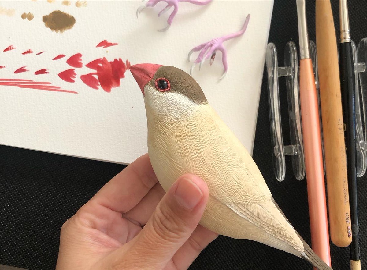 そういえばまた文鳥を彫りはじめました(3、4枚目は以前彫ったシナモン文鳥)
いつ完成するかはわかりません