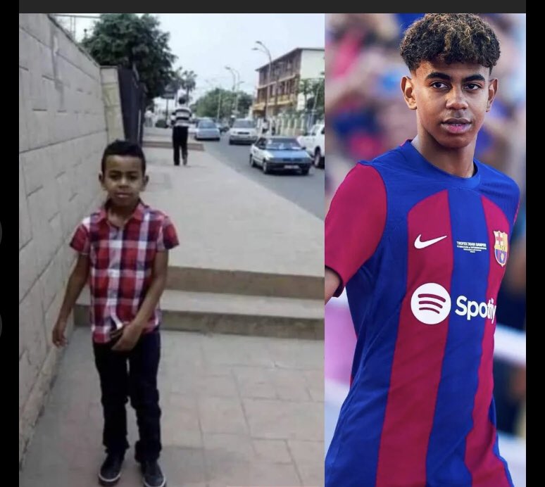 Lamine Yamal, una foto en su país de origen, nuestra Guinea Ecuatorial🇬🇶😊, y otra en el <a href="/FCBarcelona/">FC Barcelona</a>. La perla de toda la afición culé🔵🔴

<a href="/elchiringuitotv/">El Chiringuito TV</a> <a href="/albertoowono/">Alberto Edjogo-Owono</a> <a href="/sport/">Diario SPORT</a> <a href="/mundodeportivo/">Mundo Deportivo</a>