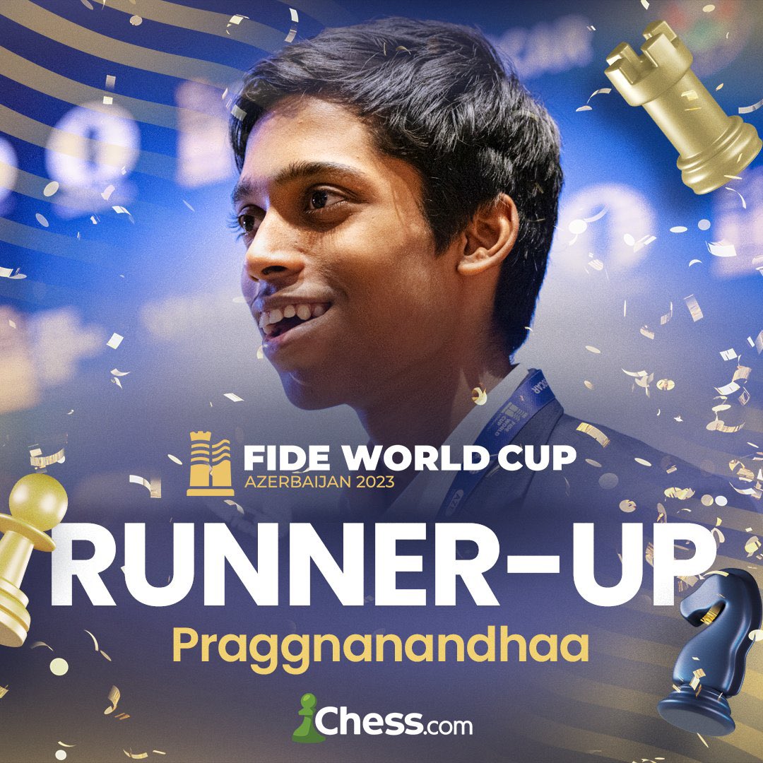 Congratulations India! India me bhar bhar ke talent hai, bas pahchanane ki jaroorat hai! Proud of Praggnanandhaa for his remarkable performance at the FIDE World Cup! He showcased his exceptional skills and gave a tough fight to the formidable Magnus Carlsen in the finals.