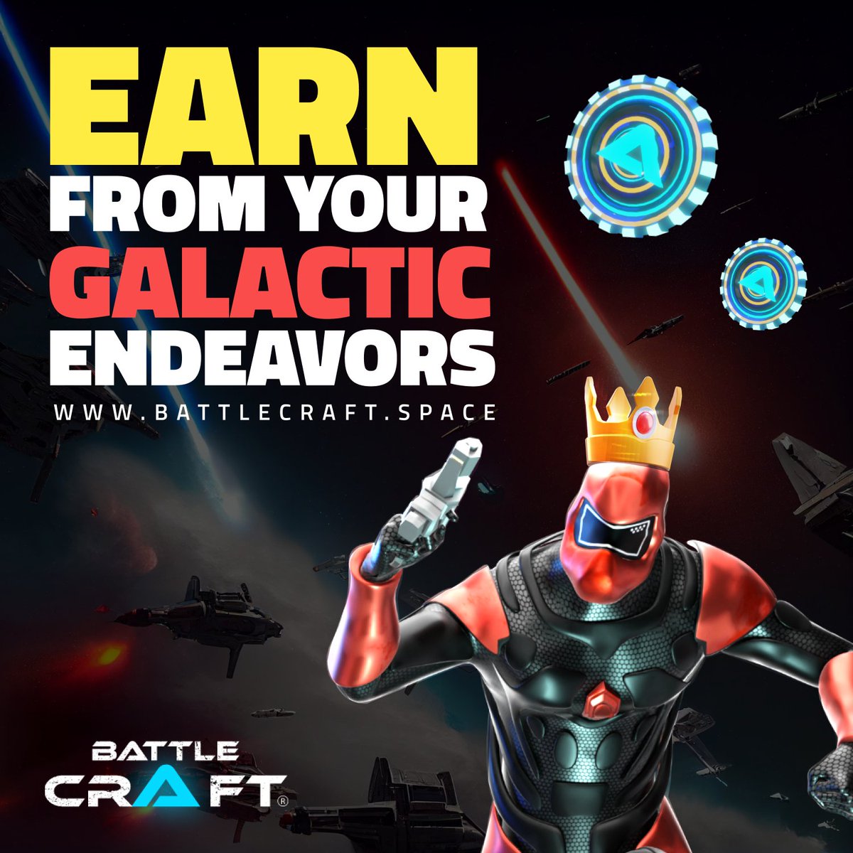 🔥Ready to blast off into a world of PlaytoEarn gaming? Battlecraft has got you covered🚀 

Explore vast galaxies, battle fierce opponents, &amp; enjoy massive airdrops that will leave you in awe! 🌌

#Battlecraft #Giveaway #NFTGames #P2EGames #Web3 #VR #Blockchain #P2EGames #GameFi