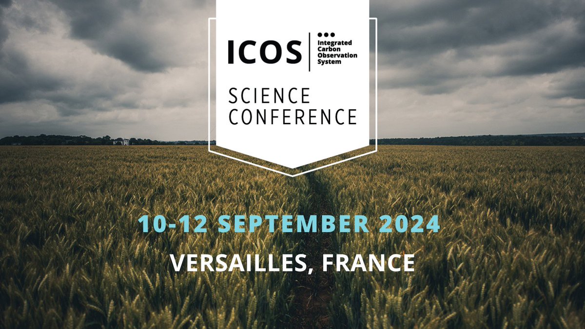 Exciting new dates to add to your scientific calendars for autumn 2024: the 6th ICOS Science Conference will be held on 10-12th September in Versailles, France! 🥳

More info: icos-cp.eu/event/1336 
#ICOS2024SC