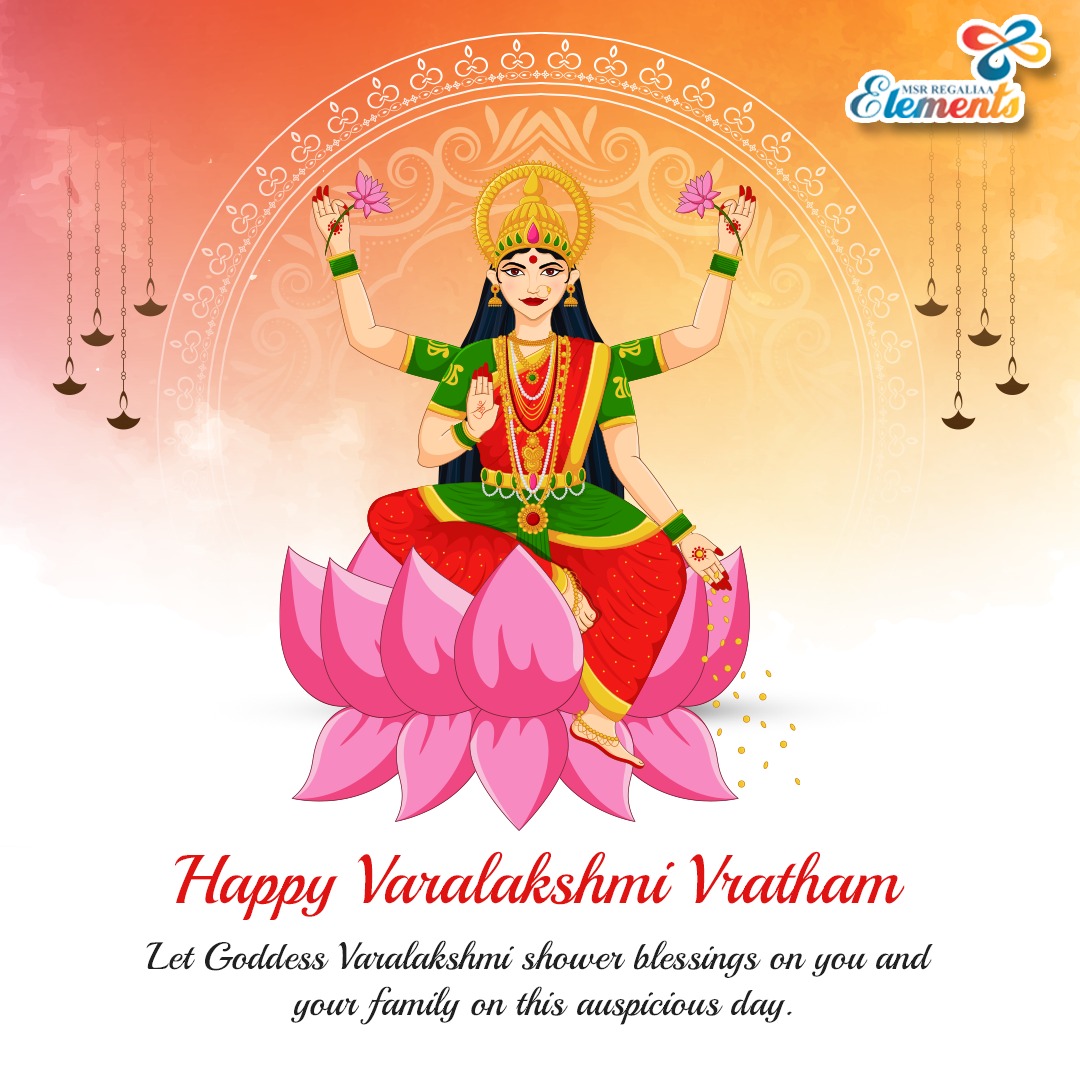 ElementsMall's tweet photo. May the divine blessings of Goddess Varalakshmi fill your life with joy and prosperity on this auspicious occasion. Wishing you and your family a blessed &amp; Happy Varalakshmi Vratham!

#ElementsMall #VaralakshmiBlessings #FestiveCelebrations #HappyVaralakshmiVratham #Banagalore https://t.co/oQJOsRNY3t