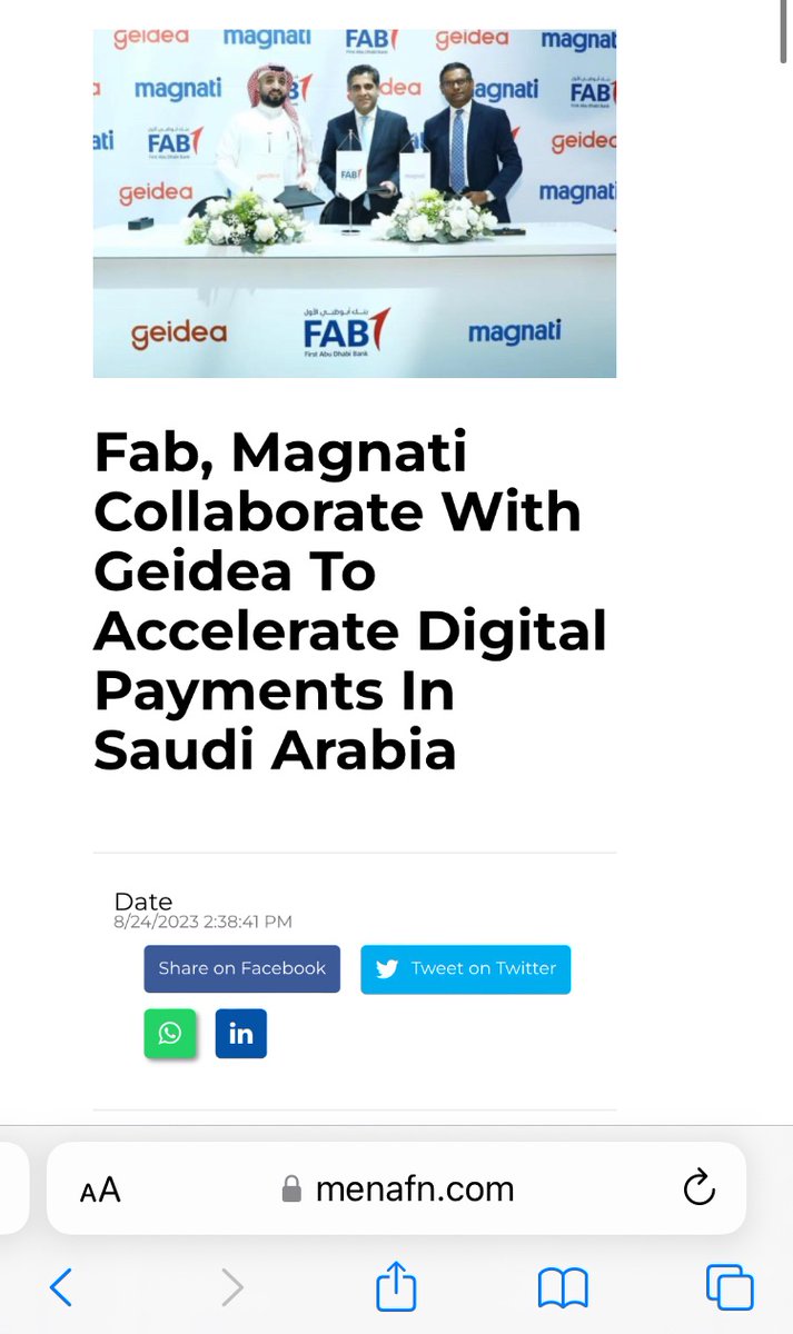 Think about it - why would Geidea, Saudi's largest merchant acquirer, partner with Wadzpay first (Nov22), then MasterCard (July23), then UAE banks (Aug23)

$WTK